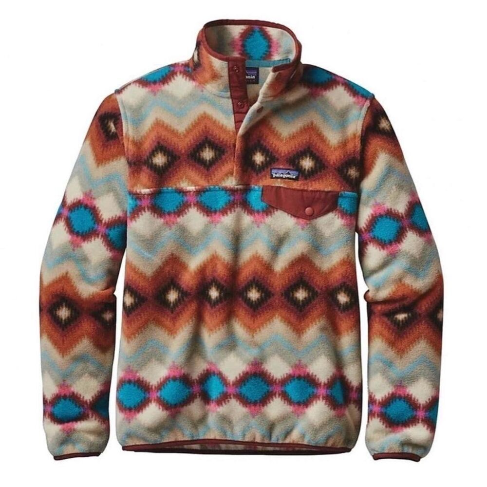 Vintage Patagonia Synchilla Fleece Pullover Sweater Timber Twist Aztec Print XS